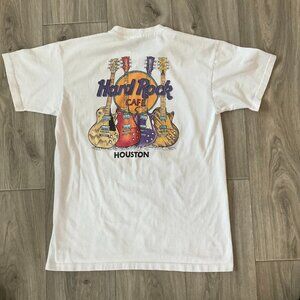 Vtg Hard Rock Cafe Houston Texas T-Shirt Men's Large Guitars Single Stitch USA